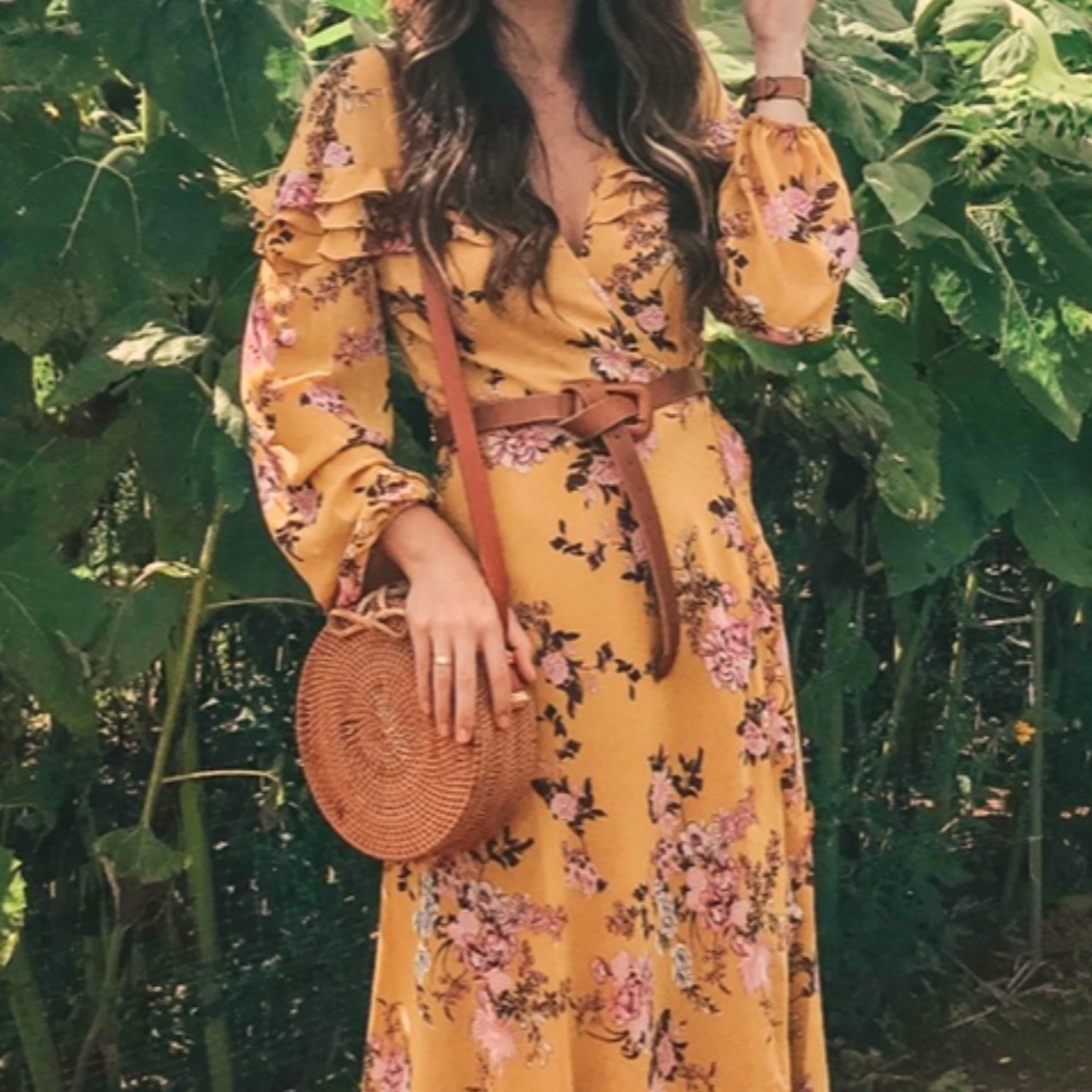 Floral Dress with ruffled trim
